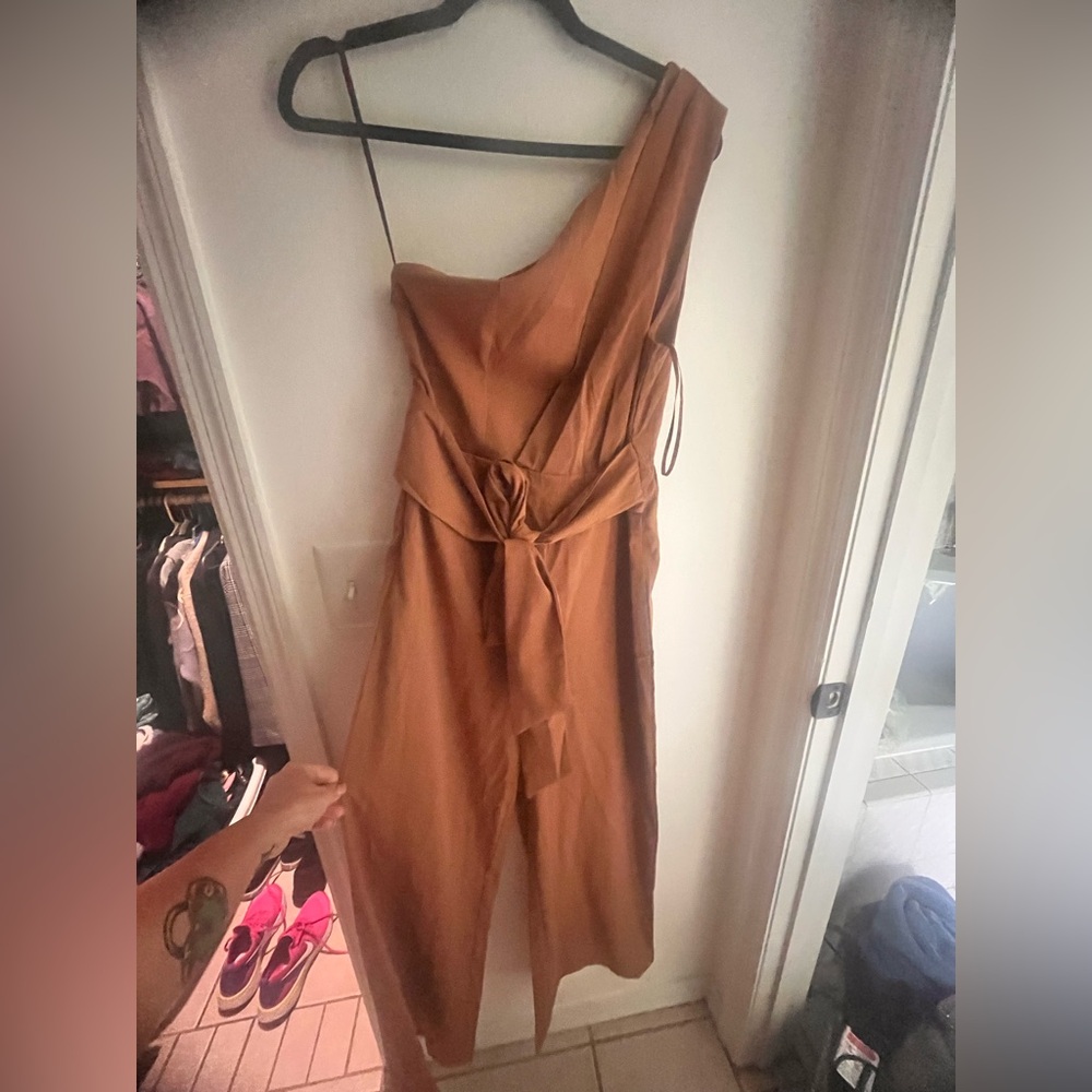 Chic Orange One Shoulder Cocktail pants